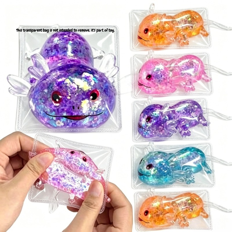 Glitter Cute Salamander Squeeze Toy, Mini